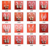 Set of 10 E12 lamp holders with various small instrument bulb indicators for 12v to 220v screw light applications