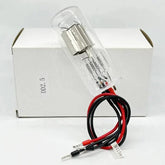 Deuterium Lamp DD2.5T with synthetic quartz window for UV spectrophotometers, 2000-hour lifespan, high UV transmission.