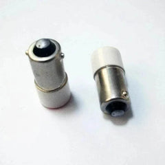 BA9S LED indicator bulb with bayonet base and white housing for 12V, 24V, 220V applications
