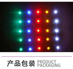 Mini LED BA9S indicator light bulbs in red, yellow, green, blue, and white colors displaying bright illumination
