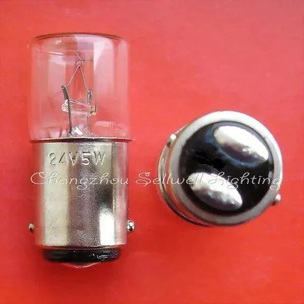Set of 10 electric light bulbs 24V 5W Ba15d mini bayonet base