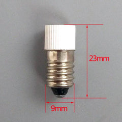 E10 screw LED indicator light bulb with 23mm length and 9mm diameter