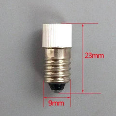 E10 screw LED indicator light bulb with 9mm diameter and 23mm length for 24V instruments