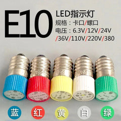 BA9S screw LED indicator light bulbs in blue red yellow white green colors various voltages