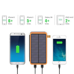 Cross-border foldable solar power bank large-capacity waterproof outdoor lighting mobile power supply armament military 20000mAh
