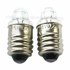 Miniature 6V 0.2A E10 base light bulb pack of 10