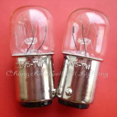 Miniature light 220v 5/7w ba15d t16x39 with clear glass bulb and metal base