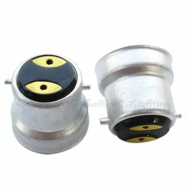 Aluminum lampbase lampholders with dual brass contacts for light bulbs