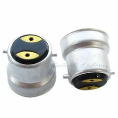 Aluminum lampbase lampholders with dual brass contacts for light bulbs