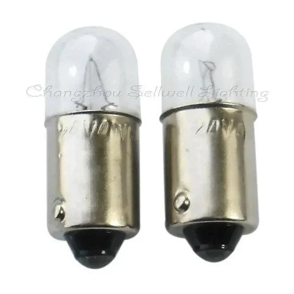 Miniature lamp 24v 4w ba9s t10x25 bulb with clear glass and metal base, set of 2