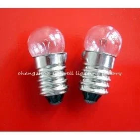 Set of 10 miniature bulbs 3V 0.3A E10 T10X23 with clear glass and metal base