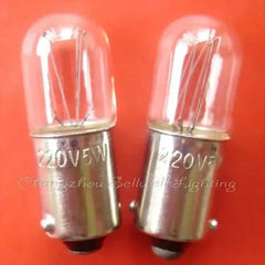10pcs miniature light 220V 5W ba9s t10x28 indicator bulbs pilot lamps