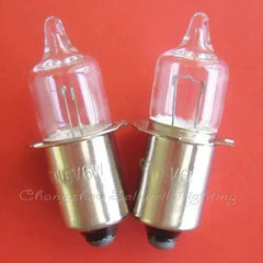 Two 6V 6W halogen lamps with P13.5S base on red background