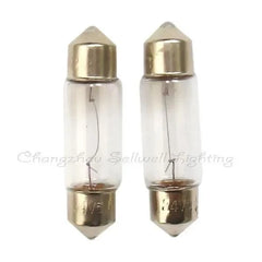 Pair of 24v 5w auto bulbs 10x36mm clear glass with metal ends