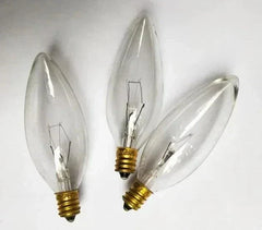 Set of 3 miniature clear glass lamps 220V 25W E12 base bulbs