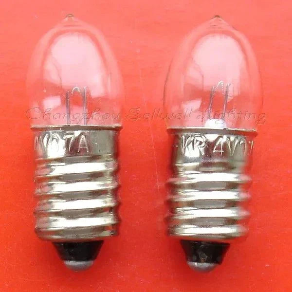10pcs miniature light bulbs 4V 0.7A E10 base clear glass bulbs