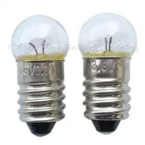 Set of 10 miniature bulbs 3.8V 0.3A with E10 base and 11mm diameter