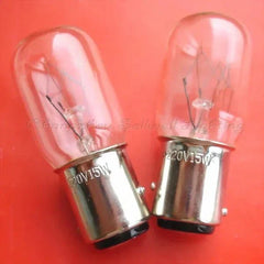 10pcs miniature lamp 220v 15w bay15d t20x48 A588 clear glass bulbs on red background