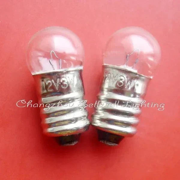Miniature lamp 12v 3w e10 base indicator pilot light bulb on red background