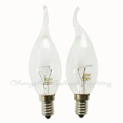 10pcs miniature bulb 230v 60w e14s candle flame indicator lamp