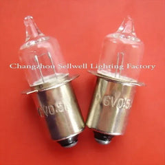 Two halogen lights 6V 0.5A with P13.5S base on red background