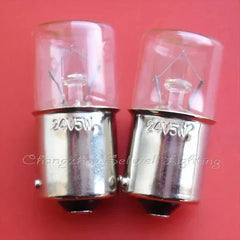 Miniature lamp 24v 5w ba15s bulb with clear glass and metal base set of 2