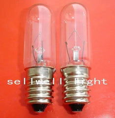 Two miniature lamps 24v 15w with E14 base on red background