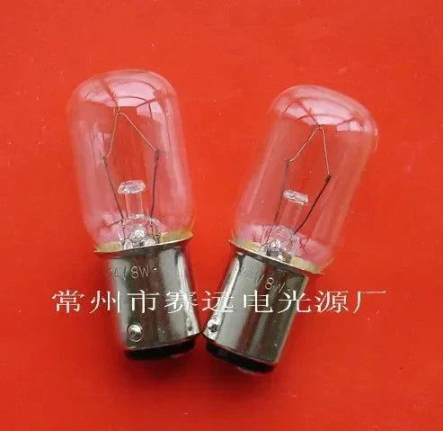 Miniaturre light 24v 8w ba15d t20x48 bulb pair on red background
