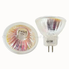 6V 10W MR16 halogen light bulb with two pin base, pack of 10