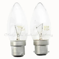 10pcs miniature light bulbs 110v 60w B22 base clear glass bulbs
