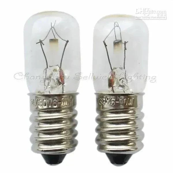 10pcs miniature lamps lighting E14 base T16x44 clear glass bulbs 24V 6W/10W A368 model