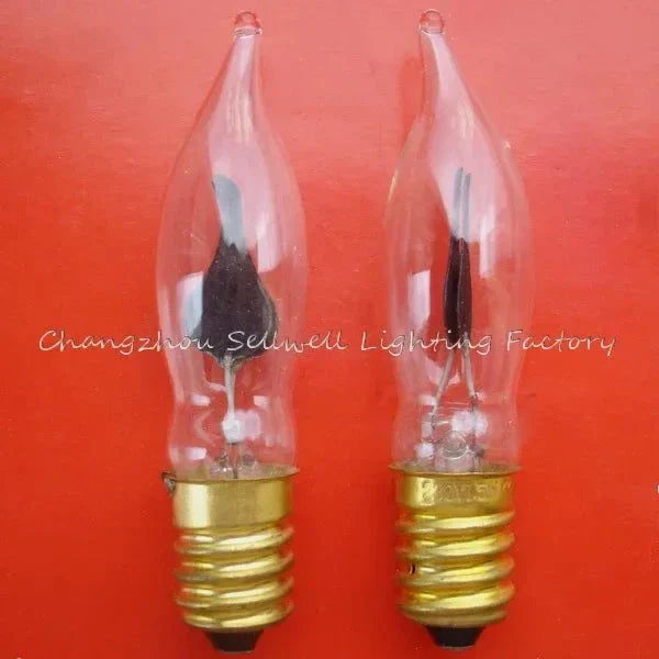10pcs Flame light 230v 1.5W E14 bulbs with clear glass and gold base