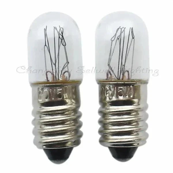 10pcs miniature 220v 5w E10 base lamps t10x28 compact bulbs