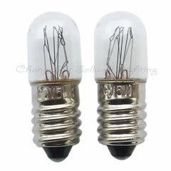 10pcs miniature 220v 5w E10 base lamps t10x28 compact bulbs