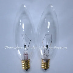 10個 E12 キャンドルランプ 小型電球 スクリュー型ベース 白熱灯 220V/40W 透明 A733 セルウェル照明