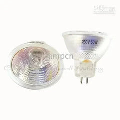 230V 50w MR16 halogen bulb light lamp front and side view
