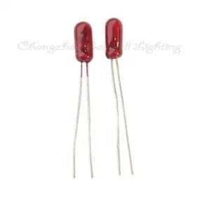 Miniature red 6V 0.08A 3x7mm light bulbs with long metal leads