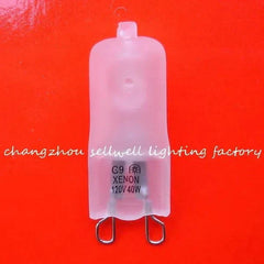 120V 40W G9 base xenon bulb on red background for lighting use