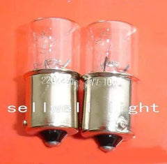 Miniature bulb 220/260v 7-10w ba15s t16x36 close-up on orange background