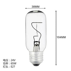 Navigation lamp bulb 790434 marine seismic b22d e27 P28S 24V 65W 104mm x 38mm clear glass bulb
