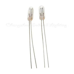 Two 3mm miniature lights 24V 23mA with clear glass bulbs and long metal leads