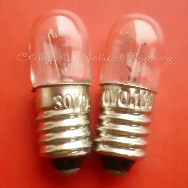 Miniature bulb 30V 0.11A E10 base T10x28mm with clear glass and metal screw base