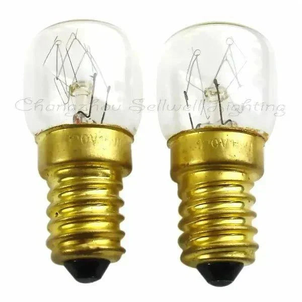 Miniature bulb 120V 15W E14S base clear indicator pilot light lamp set of 2