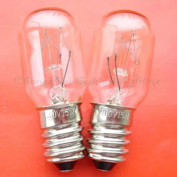 10pcs miniature light bulbs 110V 15W E14 base T20x48 compact clear bulbs