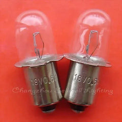 10pcs Krypton lamp 18V 0.6A P13.5S with clear glass bulb and metal base for lighting applications