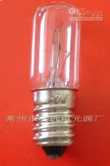 24v 5w e14 miniature incandescent lamp bulb on red background