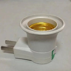 White E27 lamp holder adapter with power plug for UVC bulb light sterilization