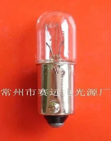 24V 50mA miniature light source bulb with Ba9s base and 28mm length on orange background