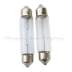 Auto lamp 24v 10w 11x44 glass tube bulbs with metal caps set of 2