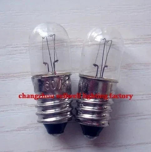 10pcs miniature lamp bulbs 60V 3W E10 base T10X28 vintage style clear glass bulbs